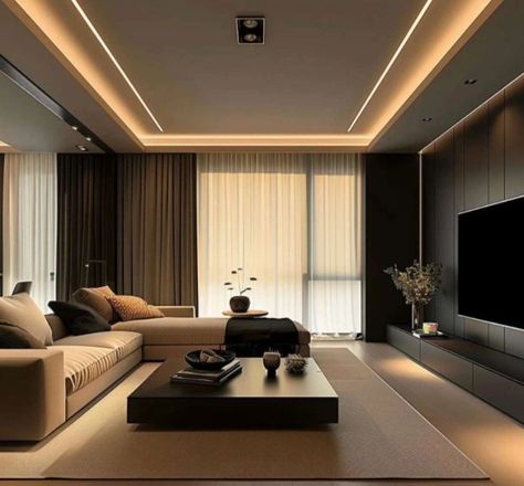 Living Room 18m2, Main Hall Interior Design Modern, Colour Options For Living Room, Ceiling For Hall, House Ceiling Design Living Rooms Simple, Luxury Living Room Ceiling Design, Modern Living Room Lighting Ideas, Interior Ceiling Design Living Room, Light Living Room Ideas