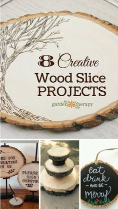 Creative Wood Slice Projects - Tips to make creative wood slice projects for your home or as a gift (plus some tips on how to find and finish the wood). Wood Slice Projects, Wooden Signs Diy, Wood Slice Crafts, Wood Slice Art, Woodburning Projects, Arch Wedding, Woodworking For Kids, Wood Burning Crafts, Centerpieces Wedding