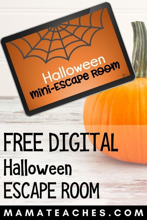 Preparing for Halloween while distance learning can be hard! This Free Digital Halloween Escape Room for Kids makes it easy to add some fun to the online learning experience! Find more free digital escape rooms at MamaTeaches.com! Halloween Escape Room For Kids, Scouts Activities, Halloween Escape Room, Room Escape Games, Halloween Classroom Activities, Virtual Team Building, Halloween Lesson, Room For Kids, Escape Room For Kids