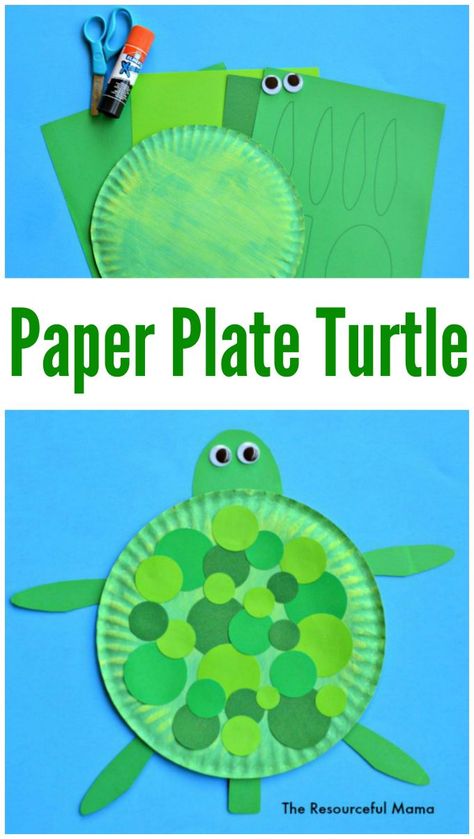 Paper plate turtle craft for kids Paper Plate Turtle, Paper Plate Art, Turtle Craft, Babysitting Activities, Turtle Crafts, Paper Plate Crafts For Kids, Daycare Crafts, Paper Plate Crafts, Plate Crafts