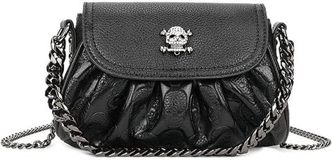 XingChen Women Studded Skull Gothic Crossbody Shoulder Bag Girls Travel Leather Handbag Cellphone Purse Goth Purse, Gothic Purse, Skull Handbags, Skull Purse, Gothic Bag, Small Handbag, Girls Bags, Small Handbags, Bag Travel