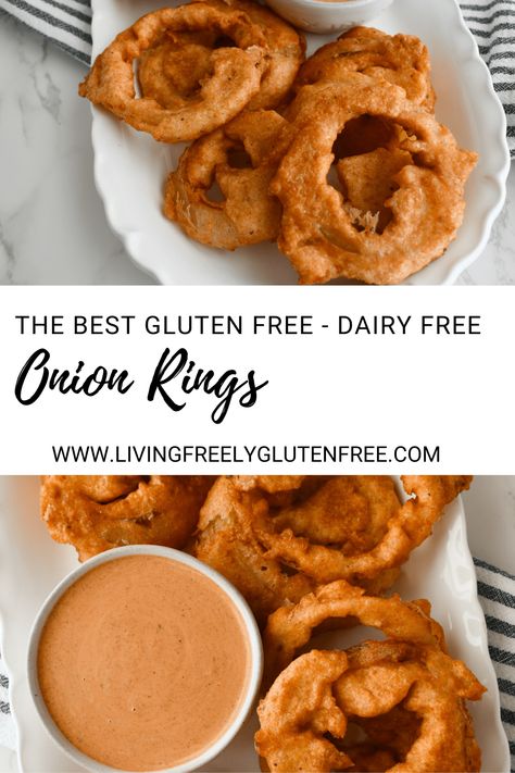 Gluten Free Onion Rings Campfire Sauce, Gluten Free Onion Rings, Onions Rings, Paleo Gluten Free Recipes, Gluten Free Vegetarian Recipes, Best Gluten Free, Delicious Gluten Free Recipes, Best Gluten Free Recipes, Vegan Gluten Free Recipes