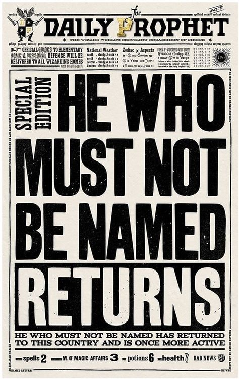 Harry Potter Daily Prophet He Who Must Not Be Named Returns Limited Edition Print #affiliate #harrypotter #dailyprophet Harry Potter Newspaper, Poster Harry Potter, Hogwarts Party, Imprimibles Harry Potter, Prop Replicas, Daily Prophet, Harry Potter Classroom, Harry Potter Printables, Harry Potter Wall