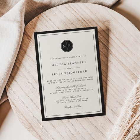 Popular Wedding Invitations, Wedding Announcement Cards, Elegant Weddings, Monogram Wedding Invitations, Formal Wedding Invitations, Flyer Ideas, Wedding 2025, Classic Wedding Invitations, Wedding Monogram