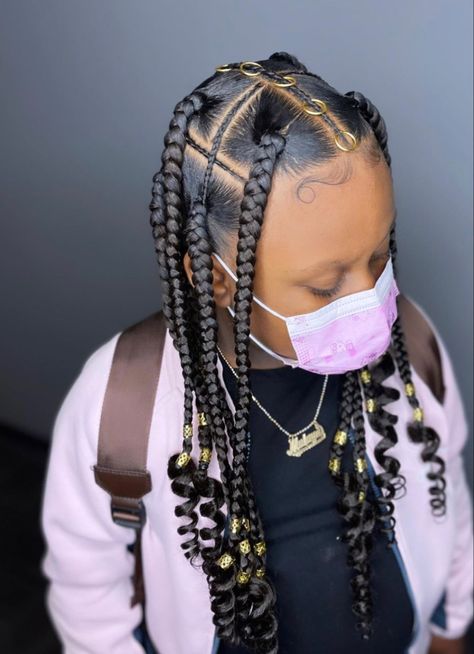 Cute Trendy Hairstyles, Curls Braids, Childrens Hairstyles, Black Kids Braids Hairstyles, Hairstyles Black Hair, Big Braids, Feed In Braids Hairstyles, Small Braids, Girls Hairstyles Braids