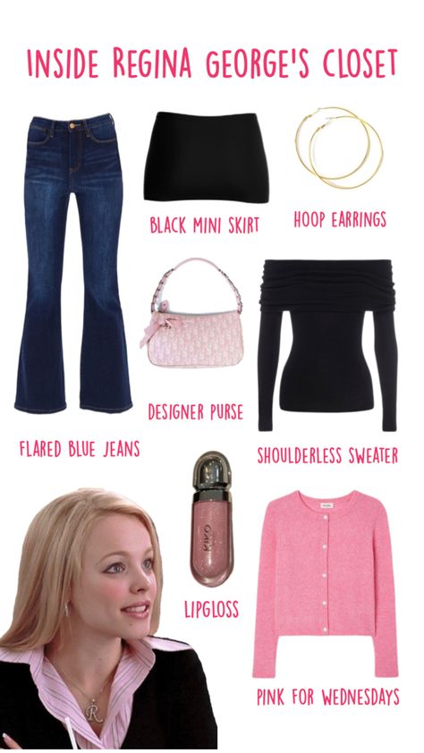 Regina George aesthetic Regina George Outfit, Regina George Costume, Regina George Aesthetic, George Aesthetic, Aesthetic 2000s, Regina George, Aesthetic Fits, Models Off Duty, Black Mini Skirt