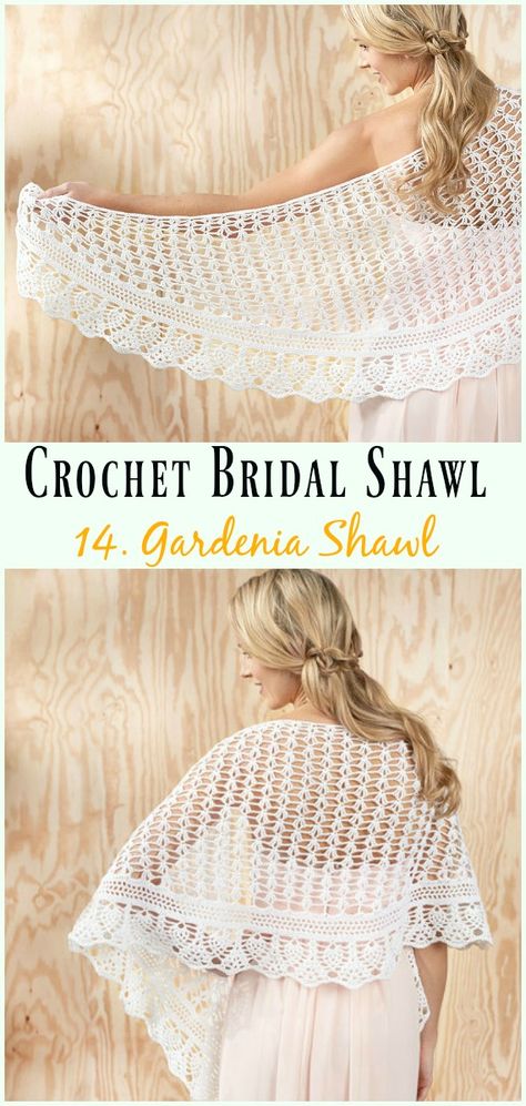 Gardenia Shawl Free Crochet Pattern&Video-#Crochet; Bridal #Shawl; Free Patterns Formal Crochet Shawl, Bridesmaid Crochet Shawl, Crochet Bridal Shawl Pattern, Bridal Crochet Patterns, Crochet Wedding Shawl Pattern Free, Crochet Wedding Shawl Pattern, Crochet Wedding Shawl, Bridal Shawl Crochet, Bridal Crochet