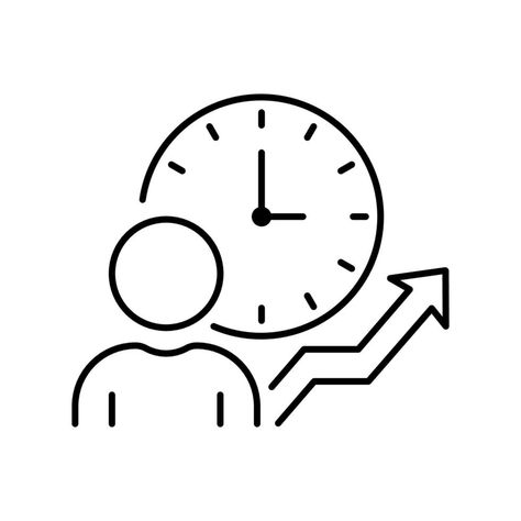 Time Management Icon, Time Icon, Time Schedule, Work Project, Business Work, Logo Banners, Busy At Work, Marketing Design, Line Icon