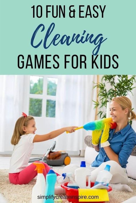 Add fun to the weekly chores with these cleaning games to motivate even the most stubborn child to get their tasks done! Make cleaning fun for your kids with these easy games that will get them laughing while they clean their mess and do their chores. 10 easy cleaning games to play as a family. Make Cleaning Fun, Toddler Cleaning, Cleaning Fun, Cleaning Games, Clean Your Washing Machine, Cleaning Schedule Printable, Kids Cleaning, Mattress Cleaning, Spring Cleaning Hacks