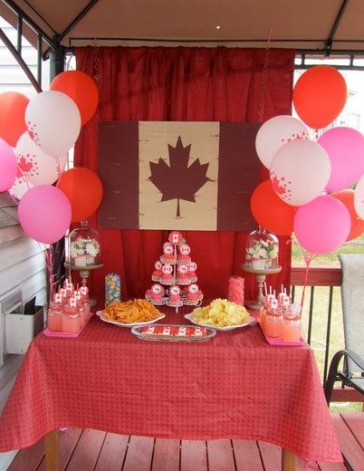 Canadian Party, Happy Birthday Canada, Canada Party, Canada Day Party, Leaving Party, Philly Style, Day Party Ideas, Canada Food, Canada Holiday