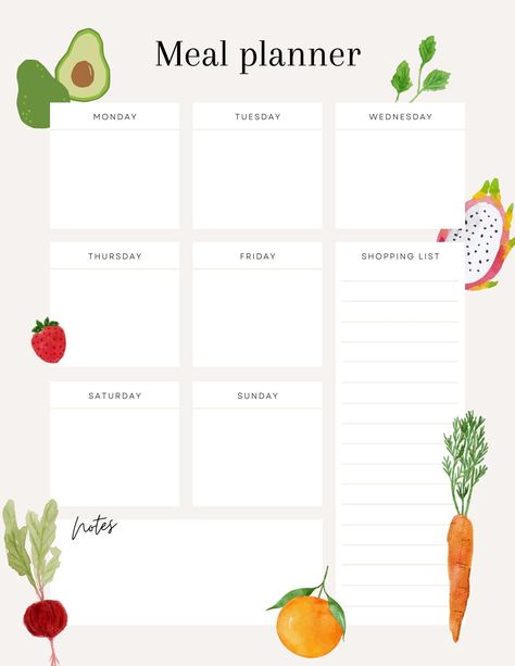 Weekly Meal Planner - Digital Meal Planner - Editable Meal Planner - Meal Planner Printable dailydigitalplanner #momplanner👉 Weekly Planner Print, Grocery Planner, Template Menu, Meal Planner Printable Free, Weekly Meal Planner Template, Daily Meal Planner, Weekly Menu Planners, Meal Planner Template, Meal Planning Template