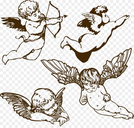 cherub tattoo ideas Cherub Sleeping Tattoo, Cherub Outline Tattoo, Cherub Painting Easy, Angel Looking Down Tattoo, Cherub Tramp Stamp, Cherub Line Drawing, Cherub Flash Tattoo, Cherub Neck Tattoo, Cherubs Drawing