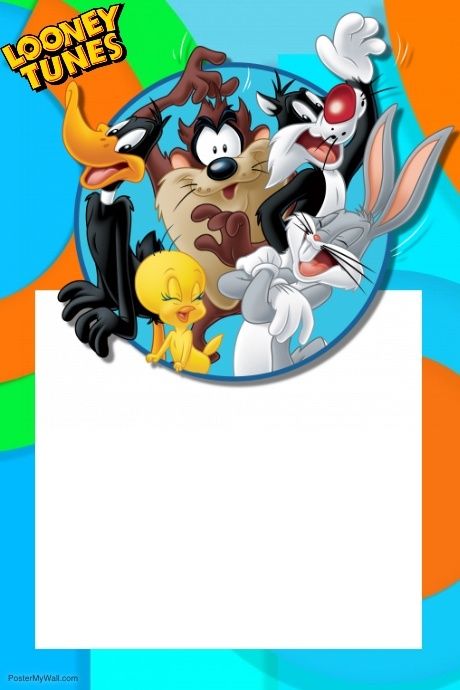 Looney Tunes Invitations, Looney Tunes Party Ideas, Looney Tunes Birthday Party Ideas, Homecoming Shirts, Looney Tunes Party, Warner Bros Logo, Looney Tunes Wallpaper, Selfie Wall, Promotional Flyers