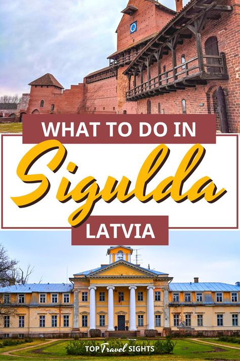 Have you heard of Sigulda in Latvia? If you haven't, then it's time to get to know this amazing town north of Riga. Here, you can see three castles, explore a cave with graffiti from the 17th century and hike through a national park. Find out about the best things to do in Sigulda now. Wooden Castle, Baltic Countries, Travel Secrets, Bungee Jumping, Castle Ruins, Travel Blogging, City Guides, Medieval Town, Medieval Castle