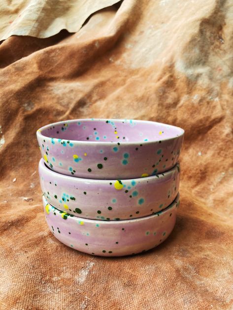 Acid Surfer Sorbet Bowl Pre- Order Allow 2-3 weeks to ship Stoneware Glossy Roughly 4.5”w x 1.5”h Dishwasher safe but if you can skip it they”ll live longer microwave safe/oven safe Organic rim/ speckled finish Allow extra time for back ordered items Skip It, Speckle Glaze, Pottery Handbuilding, Keramik Design, Pottery Crafts, Pottery Classes, Ceramics Pottery Art, Ceramic Kitchen, Pottery Designs