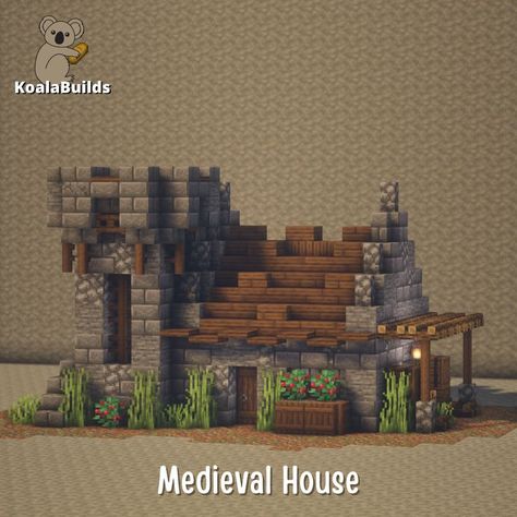 Minecraft Fortified Village, Hardcore Minecraft Base, Minecraft Medieval Starter Base, Villager Area Minecraft, Medieval Town Layout Minecraft, Early Game Minecraft Builds, Furnace Building Minecraft, Minecraft Starter House Medieval, Medieval Minecraft Builds Easy