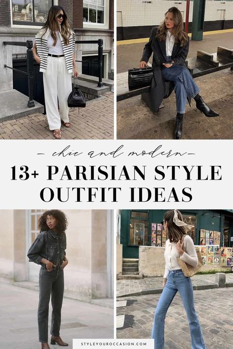 French Outfit Women, French Minimalist Style Parisian Chic, French University Outfit, French Restaurant Outfit, Europe Inspired Outfits, Parisian Dinner Outfit, Paris Outfits 2024, French Spring Capsule Wardrobe 2024, Paris Outfits Spring 2024