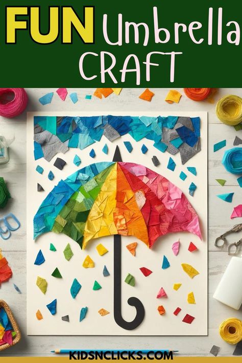 Simple Umbrella Craft Ideas for Toddlers and Preschoolers - Fun Paper Craft Projects Kids Umbrella Craft, Umbrella Crafts, Craft Ideas For Preschoolers, Craft Ideas For Toddlers, Umbrella Coloring Page, Umbrella Craft, Umbrella Cards, Cool Umbrellas, Ideas For Preschoolers