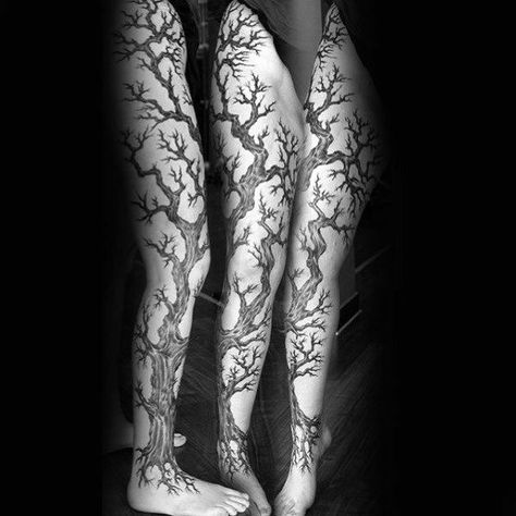 Tree Leg Tattoo, Dr Tattoo, Tattoo Bras Homme, Tree Sleeve Tattoo, Tree Sleeve, Nikko Hurtado, Tree Tattoo Men, Tattoo Japanese Style, Tree Tattoos