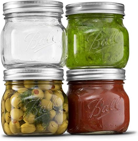 Amazon.com: Ball Wide Mouth Mason Jars (16 oz/Capacity) [4 Pack] with Airtight lids and Bands. For Canning, Fermenting, Pickling, Decor - Freezing, Microwave And Dishwasher Safe. Bundled With SEWANTA Jar Opener: Kitchen & Dining Low Acid Recipes, Fermented Pickles, Water Bath Canning, Wide Mouth Mason Jars, Jar Decor, Jar Opener, Amber Glass Jars, Ball Mason Jars, Home Canning