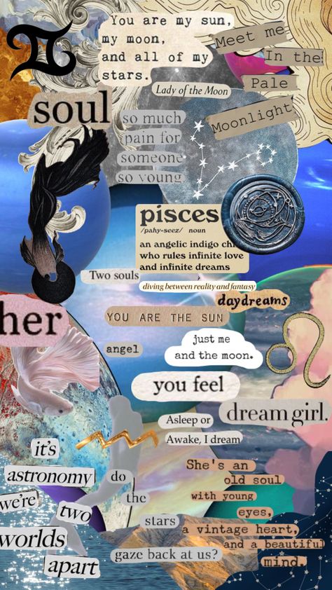 Pisces Vision Board, Pieces Zodiac Wallpaper Aesthetic, Pisces Wallpaper Aesthetic, Pisces Collage, Pisces Aesthetic Wallpaper, Pisces + Core + Aesthetic, Pisces Wallpaper, Pisces Vibes, Pisces Aesthetic