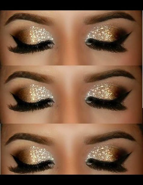 Elegant Makeup | Kelsey R.'s Photo | Beautylish Elegant Gold Makeup, Gala Eye Makeup, Performance Makeup Dancers, Gala Make Up, Gold Glam Makeup, Great Gatsby Makeup, New Years Eve Makeup Looks, Gatsby Makeup, Gold Makeup Ideas