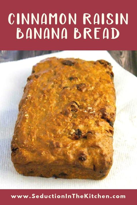 Raisin Banana Bread Recipe, Raisin Banana Bread, Banana Bread Healthy Easy, Cinnamon Raisin Bread Recipe, Nutella Banana Bread, Cinnamon Banana Bread, Raisin Recipes, Homemade Banana Bread, Cinnamon Raisin Bread