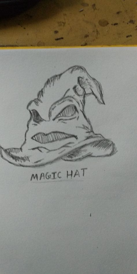 Magic Hat Drawing, Sketchbooks Ideas, Easy Halloween Drawings, Harry Potter Sketch, Potter Head, Sketchbook Inspo, Magic Hat, Harry Potter Magic, Harry Potter Drawings