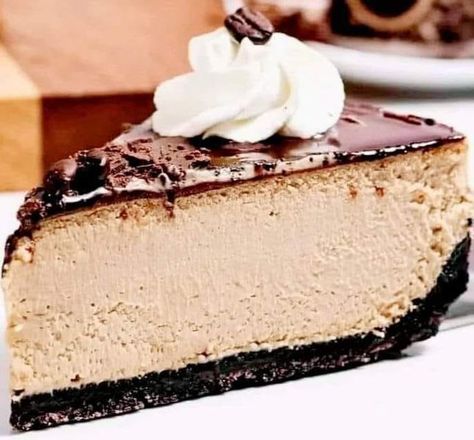 Baked Coffee Cheesecake, Chocolate Coffee Cheesecake, Coffee Cheesecake Recipes, Coffee Filling, Espresso Cheesecake, Coffee Ganache, Kahlua Coffee, Entertaining Food, Coffee Cheesecake