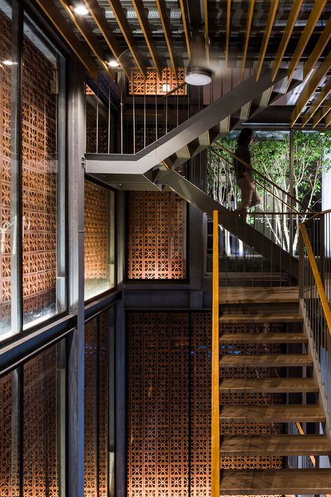 Vtn Architects, Vo Trong Nghia, Glass Structure, The Lantern, Brick Architecture, Lighting Showroom, Brick Facade, Hanoi Vietnam, Frank Lloyd Wright