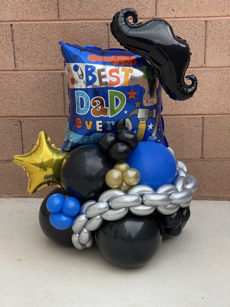 Fathers Day Balloon Garland, Father’s Day Balloon Display, Father’s Day Balloon Set Up, Father’s Day Balloons, Fathers Day Balloon Bouquet, Fathers Day Balloon Ideas, Fathers Day Balloons, Beautiful Balloons, Balloon Display