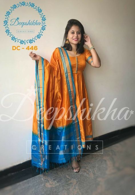 Deepshikha Creations, Kalamkari Dresses, Color Floor, Floor Length Anarkali, Long Gown Design, Anarkali Dress Pattern, 11 November, Simple Kurta Designs, 15 December