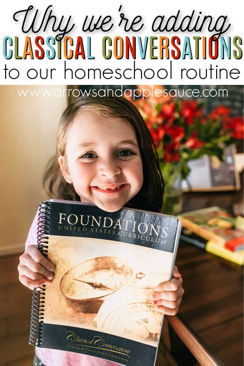 We're adding Classical Conversations to our homeschool routine and couldn't be more excited! Even though it's not going quite as expected. #classicalconversations #ccfoundations #homeschoolcurriculum #homeeducation #firstgradehomeschool #classicaleducation #learningathome Challenge B Classical Conversations, Classic Education, Classical Education Homeschool, Classical Homeschool Curriculum, Classical Conversations Cycle 1, Classical Conversations Foundations, Classical Homeschool, Teaching Addition, Homeschool Routine