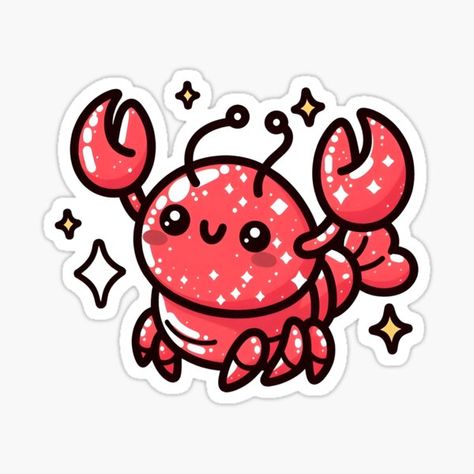 Lobster Extra Cute Kawaii Lobster Illustration Cute, Kawaii Sea Creatures, Family Book, Cute Smile, Family Books, Sea Creature, Kawaii Design, Cute Kawaii, Big Eyes