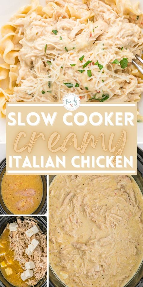 Italian Dressing Chicken, Chicken And Cheese Recipes, Italian Chicken Crockpot, Creamy Italian Chicken, Makanan Italia, Creamy Chicken Recipes, Italian Chicken Recipes, Shredded Chicken Recipes, Cream Cheese Chicken