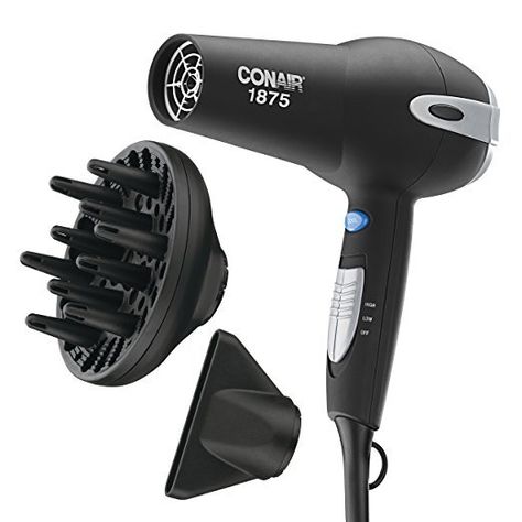 Conair 1875 Watt Soft Touch Tourmaline Ceramic 2-in-1 Styler Conair Hair Dryer, Styler Hair, Amazon Hair, Hair Diffuser, Travel Hair Dryer, Best Hair Dryer, Travel Hair, Ionic Hair Dryer, Ceramic Hair