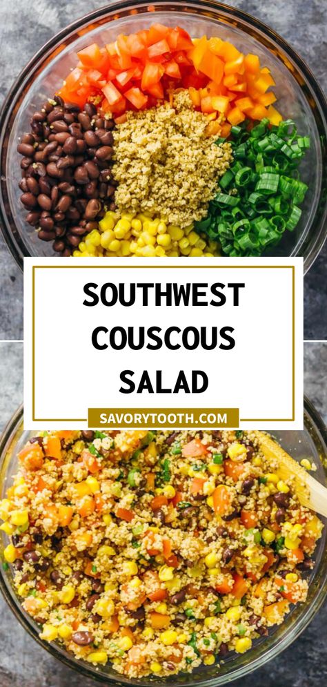 Southwest Couscous Bowl, Couscous Salad Recipes Healthy, Couscous Lunch Ideas, High Protein Couscous Salad, Cold Couscous Recipes, Couscous Salad Recipes Easy, Cowboy Caviar Couscous Salad, Best Couscous Salad, Meals With Couscous Dinners