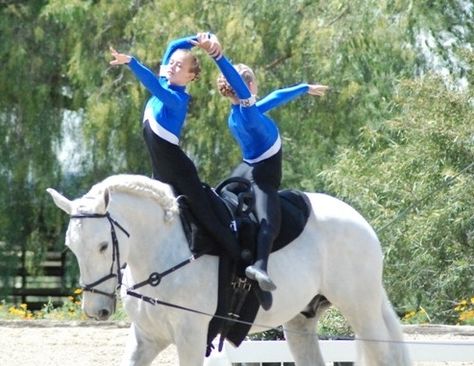 Learn to Ride at The Riding Academy in Menifee, CA Vaulting Horses, Equestrian Vaulting, Vaulting Equestrian, Competitive Dance, Horse Vaulting, Mystic Girls, Trick Riding, Horse Videos, Western Riding