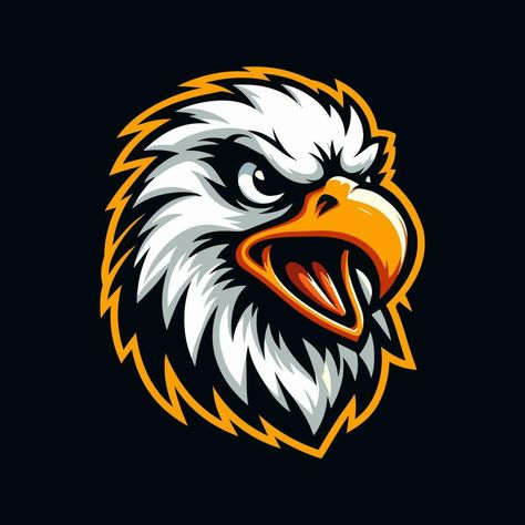 Eagle head mascot logo template Cute Eagle, Mascot Illustration, Eagle Mascot, Esports Logo, Nfl Teams Logos, Eagle Logo, Tree Saw, Cartoon Logo, Eagle Head