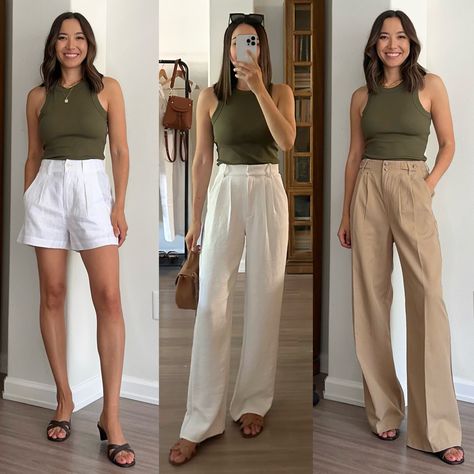 Smart Casual Women Summer, Green Top Outfit, Summer Tank Top Outfits, Smart Casual Work Outfit Women, Smart Casual Women Outfits, Smart Casual Work Outfit, Top Summer Outfits, Smart Casual Women, Outfit 2023