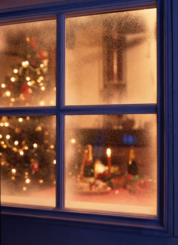 Looking at Christmas through a frosty window Through A Window, Christmas Window Decorations, Frosted Windows, Cottage Christmas, I Love Winter, Diy Window, Christmas Wonderland, Holiday Pictures, Christmas Window