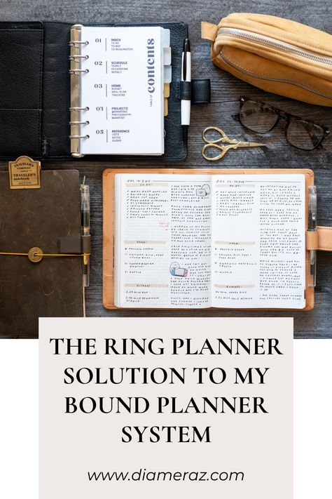 A ring planner is the missing piece to my bound planner system. Find out how I'm using it! A5 6 Ring Planner, Rings Planner Setup, A5 6 Ring Binder Journal Ideas, A6 Rings Planner, Ring Bound Planner, Personal Wide Ring Planner, Daily Planner Pages Ideas, Ring Planner Ideas, 6 Ring Planner