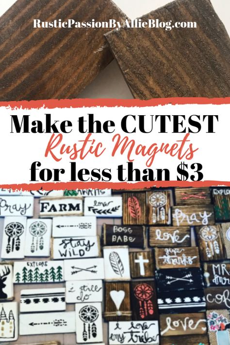 How To Make Magnets, Wood Magnets, Diy Gifts To Sell, Diy Magnets, Farmhouse Crafts, Wood Projects That Sell, Magnet Crafts, Wooden Magnets, Easy Wood