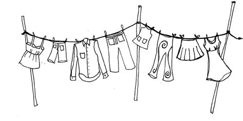 ' Clothesline Tattoo, Clothesline Drawing, Laundry Clothesline, Stitching On Paper, Sketch Icon, Jay Bird, Washing Line, Clothing Line, Clothes Line