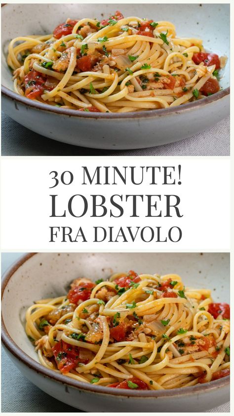 Lobster Fra Diavolo, Lobster Recipes Easy, Spicy Lobster, Lobster Pasta Recipe, Lobster Tail Recipe, Lobster Pasta, Fra Diavolo, Lobster Dishes, Lobster Tail