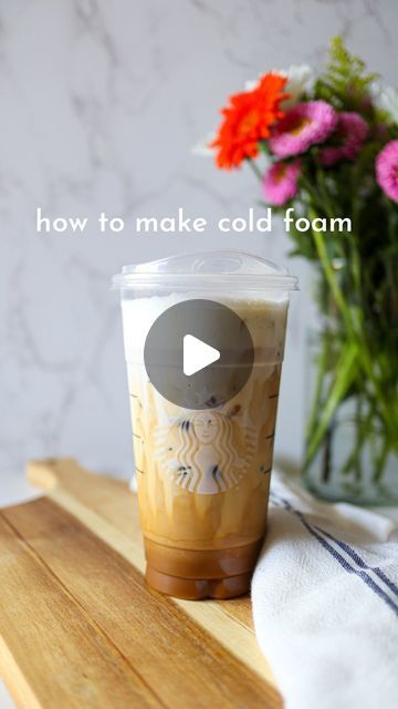 Katerina Diaz on Instagram: "HOW TO MAKE THE PERFECT COLD FOAM AT HOME 🤌🏽 Follow the 1,2,3 formula: 1 tbsp syrup (or powder) 2 tbsp 2% milk 3 tbsp heavy whipping cream Add all ingredients to a cup, and froth with a high powered milk frother for 60 seconds. Slowly rotate the frother in circles, keeping the end fully submerged the entire time. The milk frother I use is from Amazon. I HIGHLY recommend getting it! I have it linked in my AMAZON COFFEE FAVES link!🤩 Vanilla sweet cream cold foam: use vanilla syrup Chocolate cream: use chocolate malt powder Pistachio cream: use pistachio syrup To make ANY cold foam flavor you want, just switch up the syrup 🤌🏽 For dairy free up options, use 3-4 tbsp oat milk and 1 tbsp syrup. You will NOT get the same consistency (sorry) but it will stil Cold Foam At Home, Vanilla Sweet Cream Cold Foam, Malt Powder, Sweet Cream Cold Foam, Pistachio Syrup, Vanilla Sweet Cream, Thm Drinks, Cream Cold Foam, Pistachio Cream