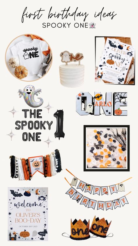 1st October Birthday, One Halloween Birthday, Spooky One Birthday Decorations, Halloween Theme 1st Birthday Party Boy, A Spooky One Birthday Boy, 1st Birthday Boy Halloween Themes, First Birthday Boy October, First Birthday Boy Halloween Theme, First Halloween Birthday Party Ideas