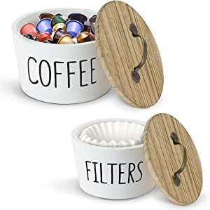 Coffee Filter Storage, Counter Coffee Bar, Coffee Filters Storage, K Cup Storage, Coffee Bar Accessories, Cup Organizer, Basket Wood, Coffee Filter Holder, K Cup Holders