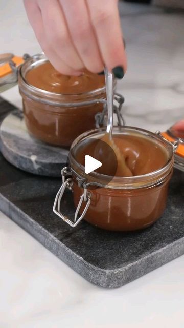 Jane Dunn on Instagram: "Homemade Caramel Sauce 🤤😋 Recipe 👇

There are so many caramel recipes included on my blog, but I thought it would be helpful to create one that you could use in all of them! It’s absolutely delicious and much easier to make than you might think! 🥰 The salt is optional but I absolutely LOVE it with flakey sea salt! Yum!

Let me know your favourite way to use caramel in the comments! ❤️ 

✨Recipe✨
■ 250 g white granulated sugar
■ 75 ml water
■ 200 ml double cream
■ 60 g unsalted butter
■ 1 tsp vanilla extract
■ 1/2 tsp sea salt

✨Method✨
■ Add the sugar and water to a pan
■ Heat on a low heat whilst stirring to dissolve the sugar
■ Once the sugar has dissolved, turn up the heat to medium-high and STOP stirring
■ Brush away any sugar that splashes up the side of t Fridge Room, Apple Crisp Bars Recipe, Recipes Sauces, Caramel Recipes Sauce, Homemade Caramel Sauce, Sympathy Quotes, Double Cream, Mini Bundt Cakes, Candy Treats