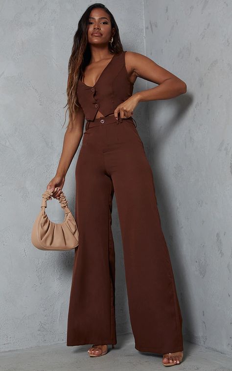 Page 2: Women's Pantsuits | Women's Dress Suits | PrettyLittleThing USA Brown Professional Outfit, Chocolate Brown Suit Women, Brown Waistcoat Outfit Women, Brown Party Outfit, Brown Outfit Women, Chocolate Brown Outfits For Women, Brown On Brown Outfit, Brown Suit Women's, Brown Outfits For Women